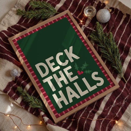 Deck The Halls Stylish Christmas Print - Alfresco Prints