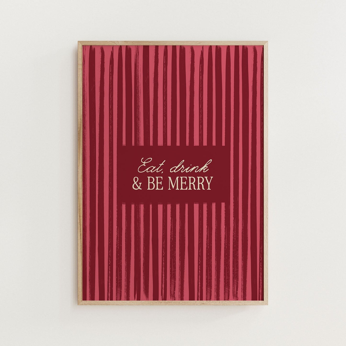 Eat, Drink and Be Merry Vintage Christmas Print - Alfresco Prints