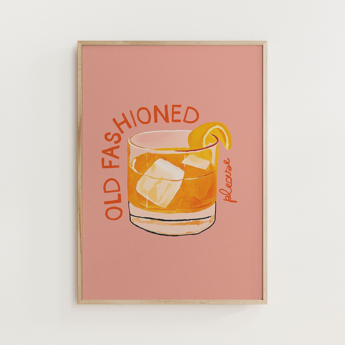 old fashioned cocktail print