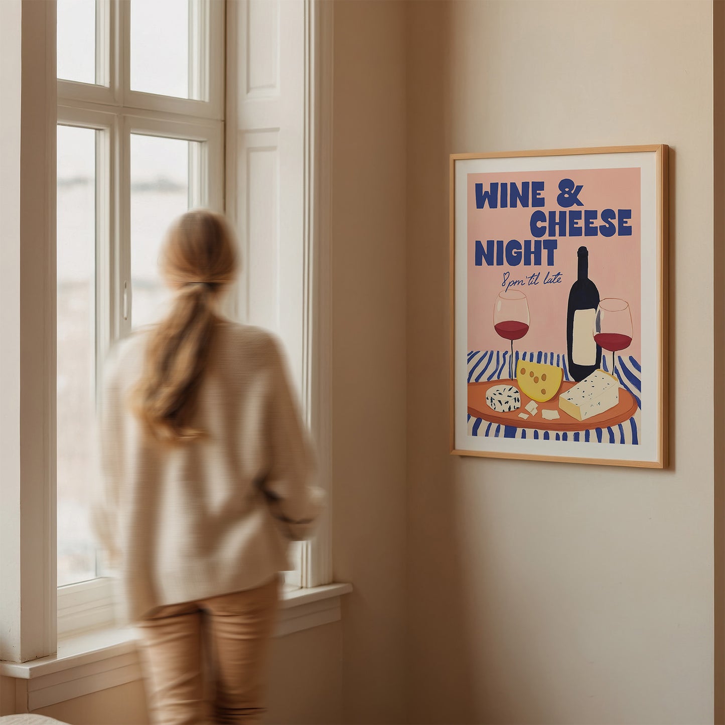 Wine and Cheese Night Print