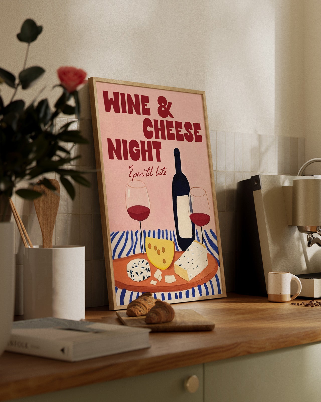 Wine and Cheese Night Print