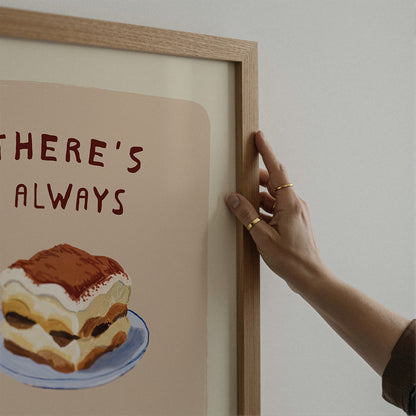 Funny Tiramisu Dessert Print Kitchen Wall Art