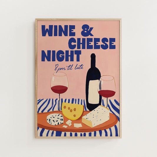 Wine and Cheese Night Print