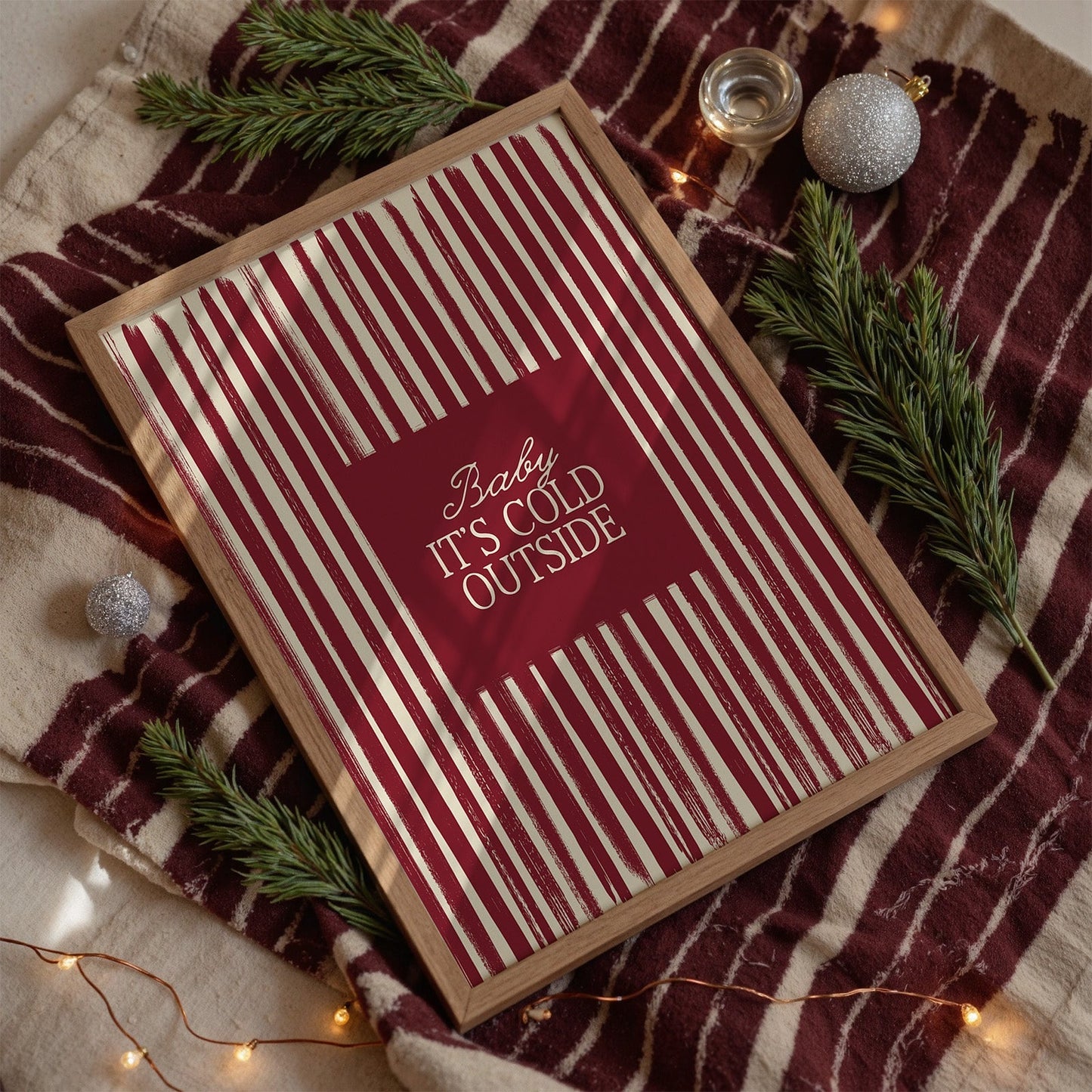 Baby It's Cold Outside Christmas Vintage Print - Alfresco Prints