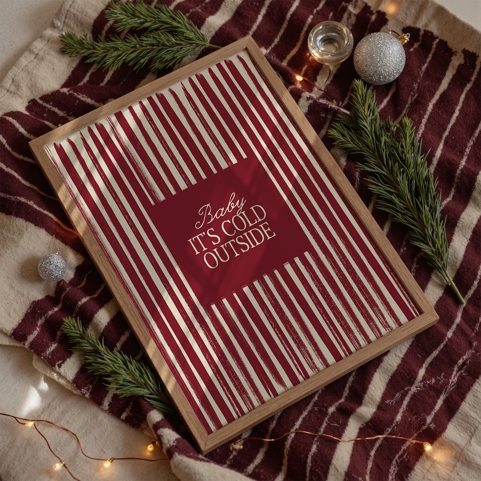 Baby It's Cold Outside Christmas Vintage Print - Alfresco Prints