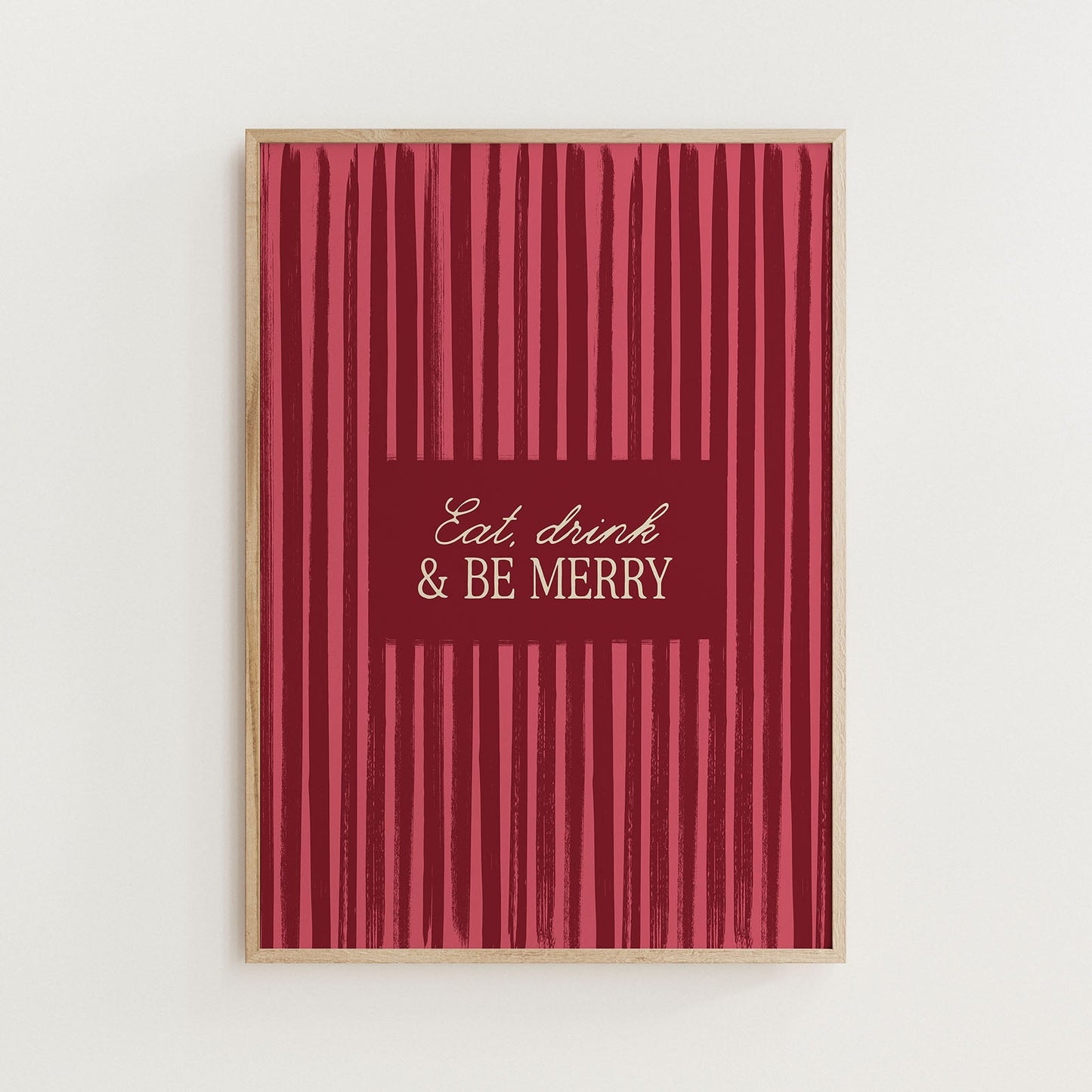 Eat, Drink and Be Merry Vintage Christmas Print