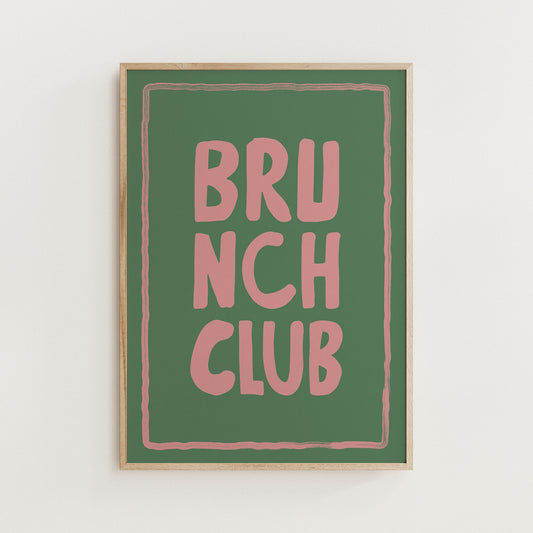 brunch club typography print for kitchen