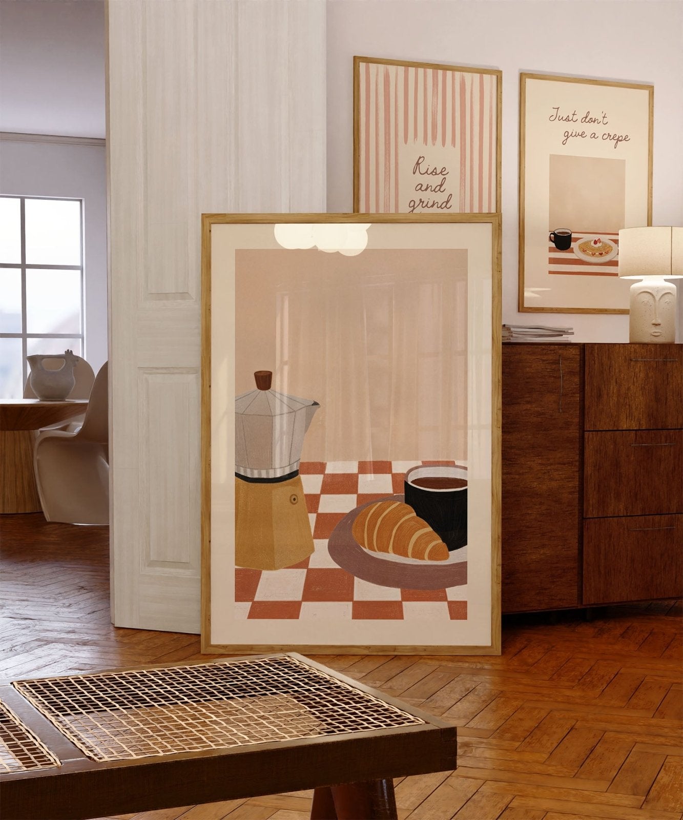 Coffee and Croissants Illustrated Print - Alfresco Prints