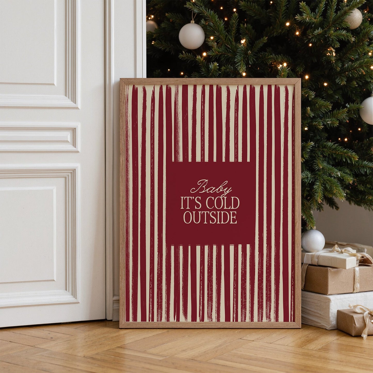 Baby It's Cold Outside Christmas Vintage Print