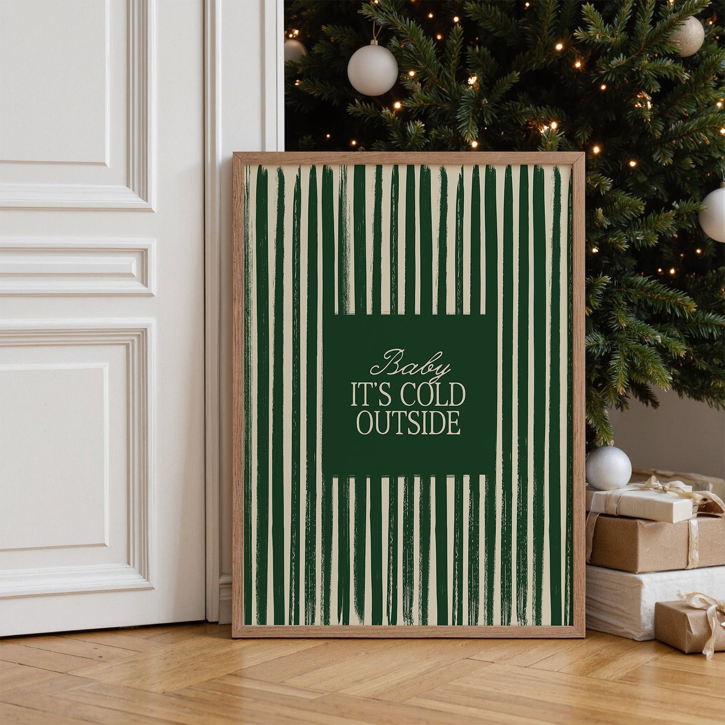 Baby It's Cold Outside Christmas Vintage Print