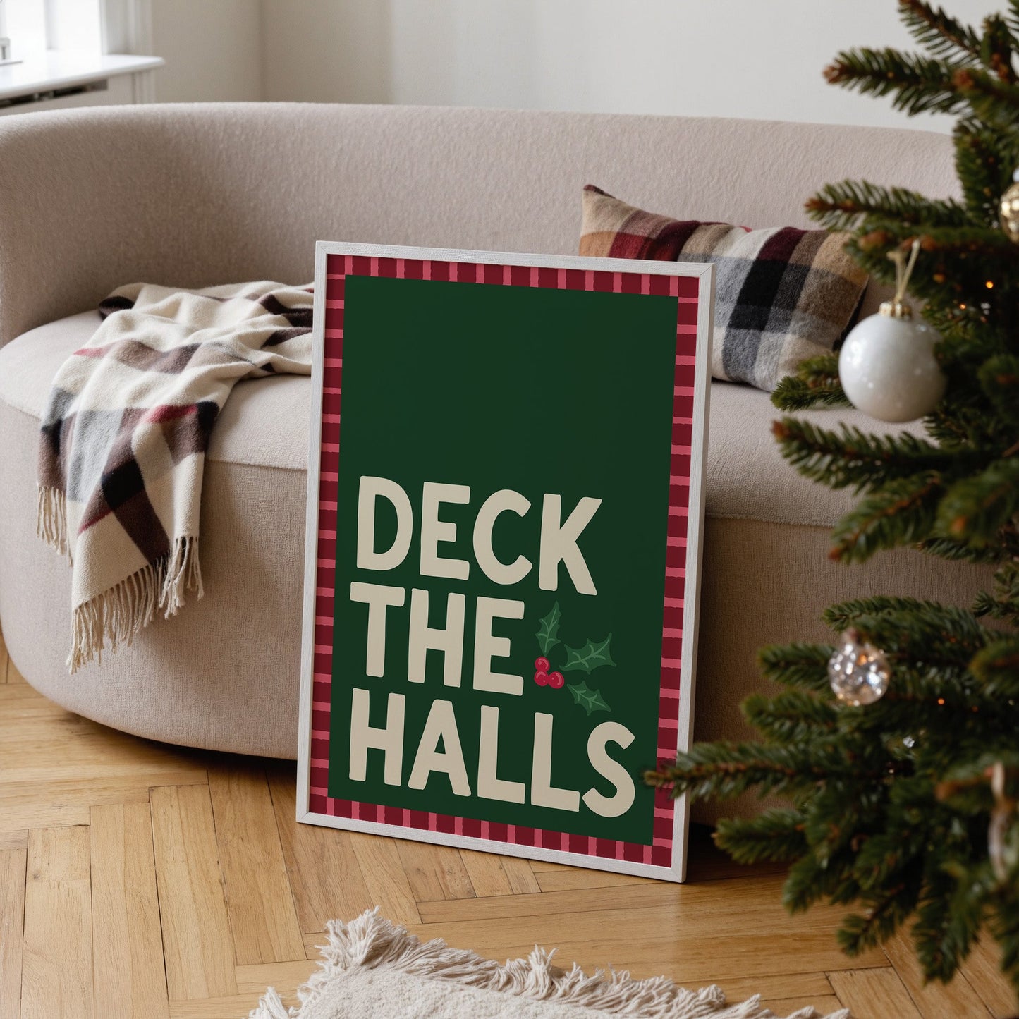 Deck The Halls Stylish Christmas Print