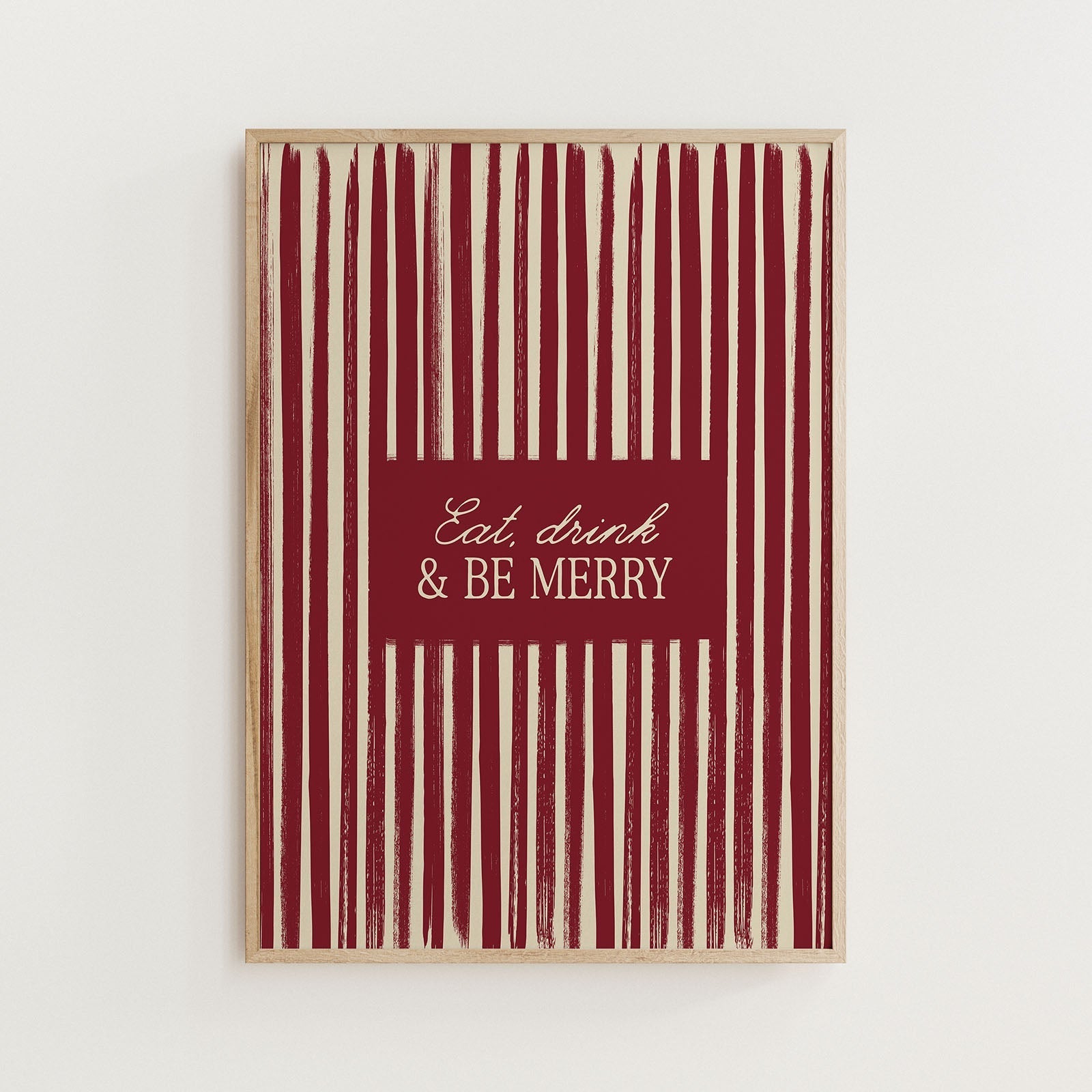 Eat, Drink and Be Merry Vintage Christmas Print - Alfresco Prints