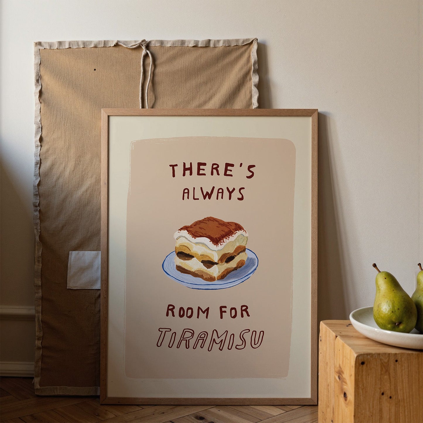 Funny Tiramisu Dessert Print Kitchen Wall Art - Alfresco Prints