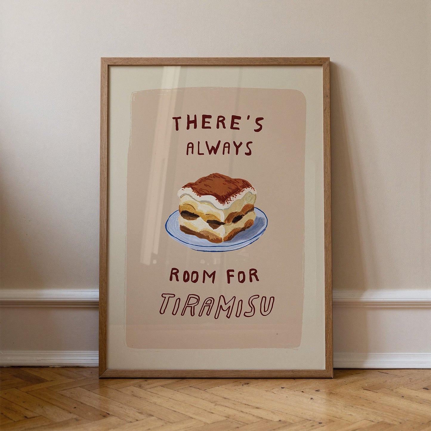 Funny Tiramisu Dessert Print Kitchen Wall Art - Alfresco Prints