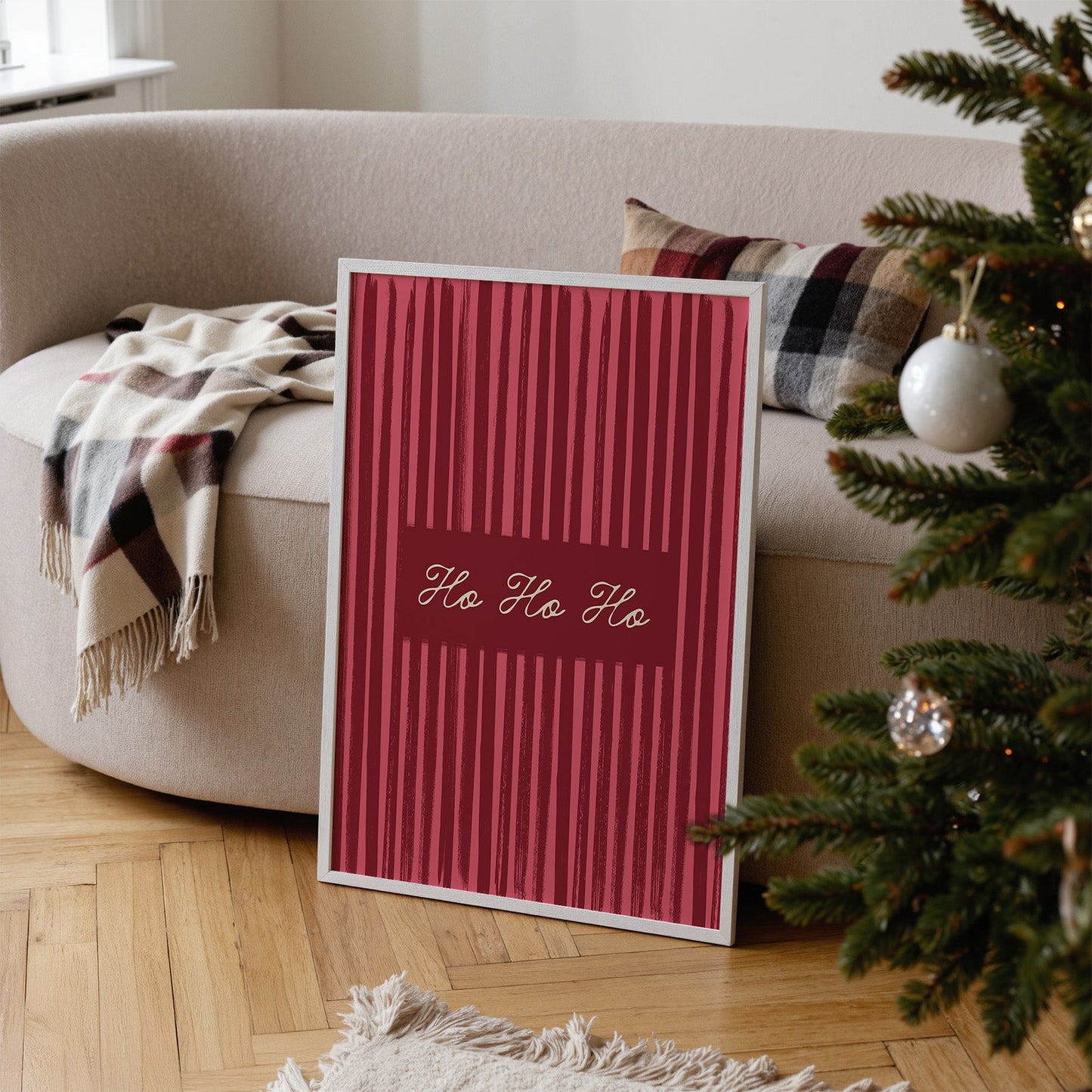 Ho Ho Ho Vintage Christmas Print Red or Green