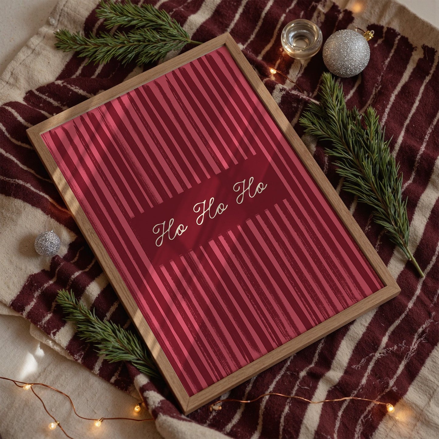 Ho Ho Ho Vintage Christmas Print Red or Green