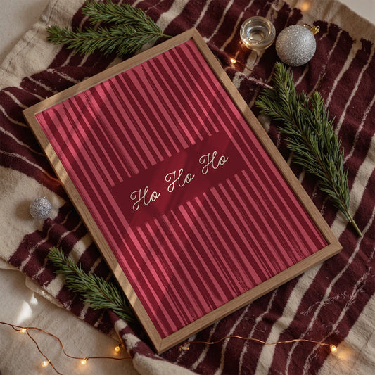 Ho Ho Ho Vintage Christmas Print Red or Green