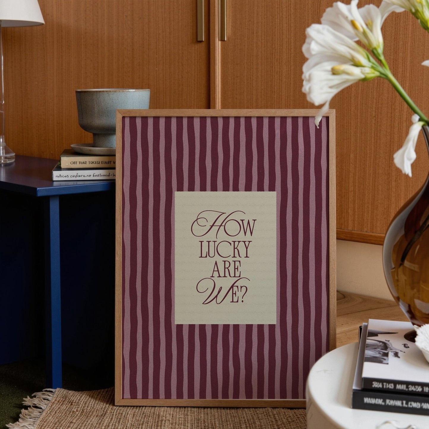 How Lucky Are We? Striped Print - Alfresco Prints