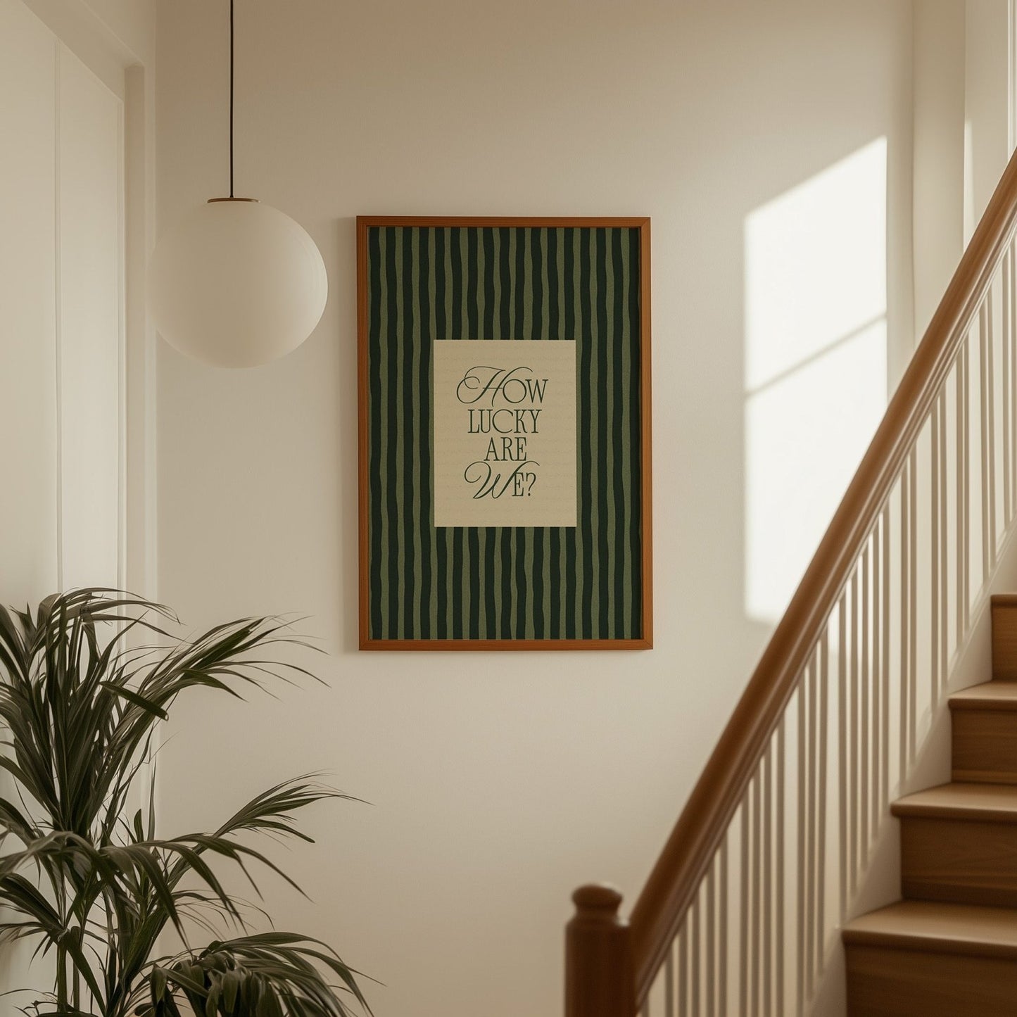 How Lucky Are We? Striped Print - Alfresco Prints