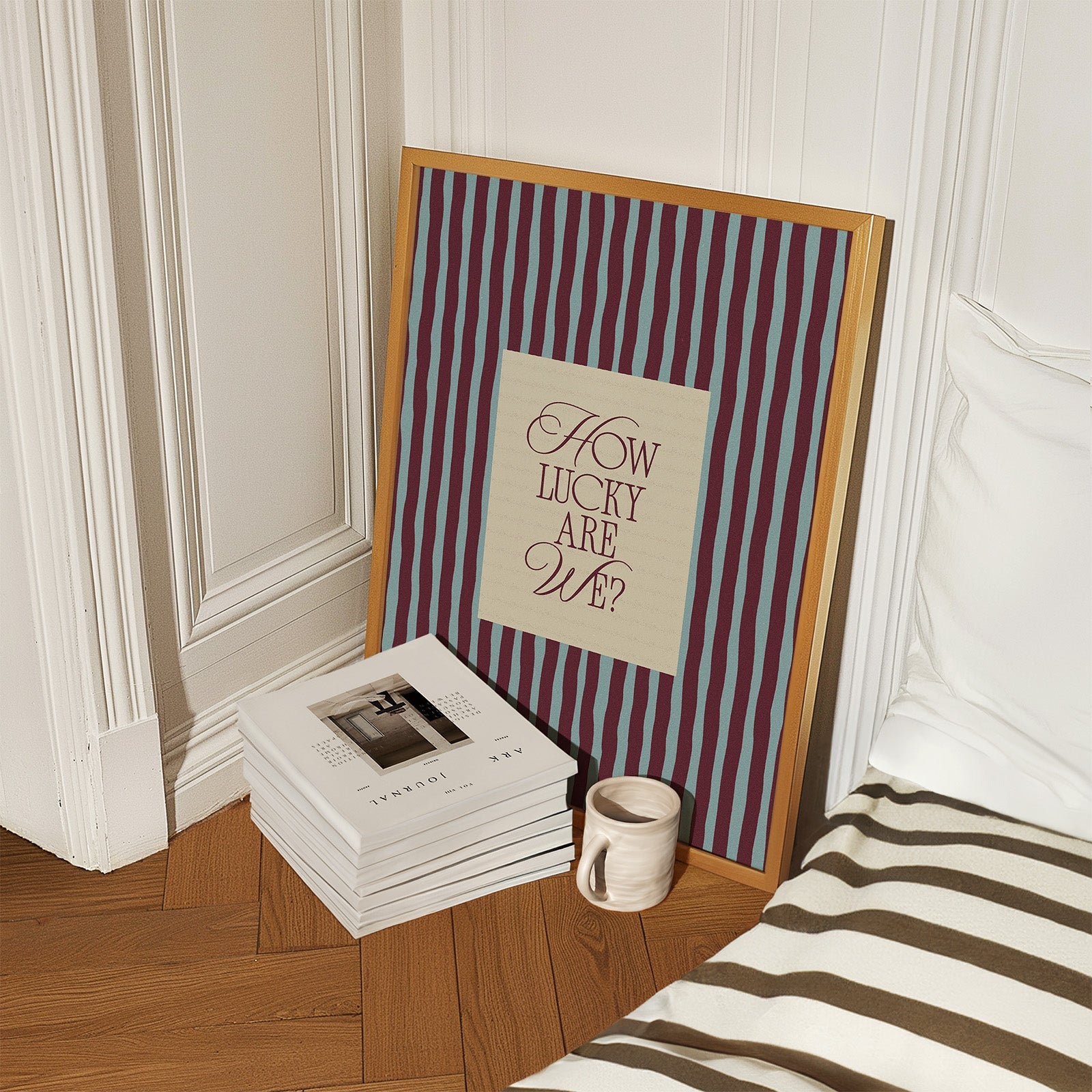 How Lucky Are We? Striped Print - Alfresco Prints