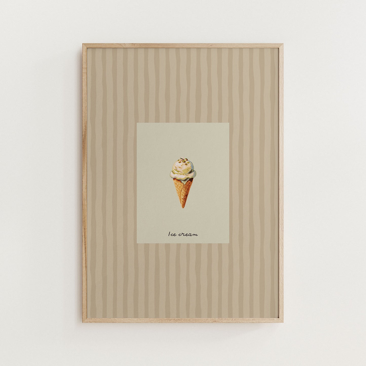 Minimal Ice Cream Dessert Print Kitchen Wall Art