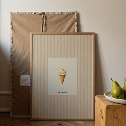 Minimal Ice Cream Dessert Print Kitchen Wall Art