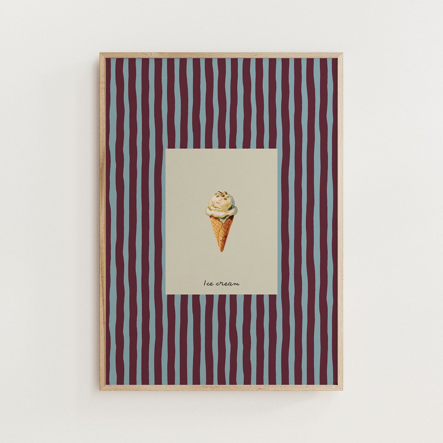 Minimal Ice Cream Dessert Print Kitchen Wall Art