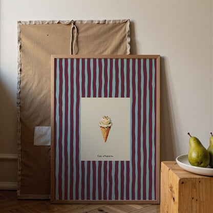Minimal Ice Cream Dessert Print Kitchen Wall Art