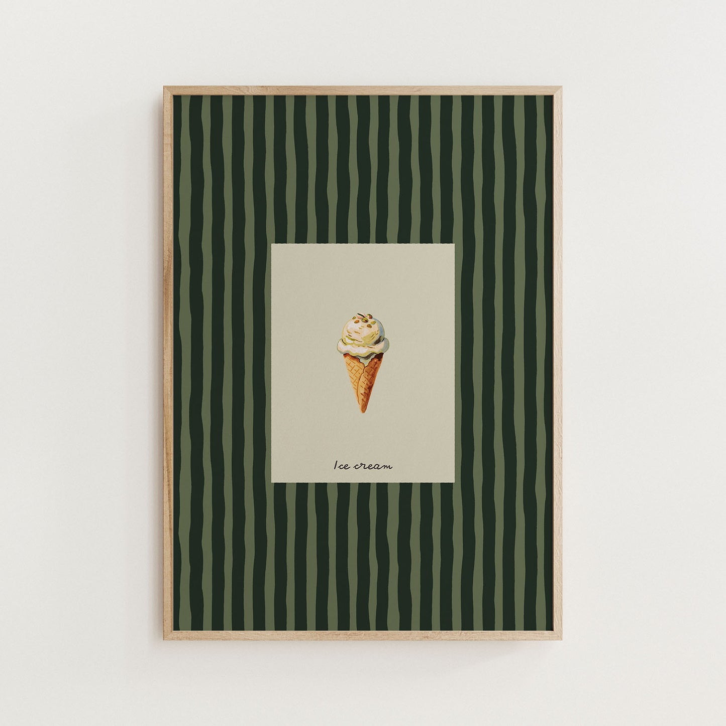 Minimal Ice Cream Dessert Print Kitchen Wall Art