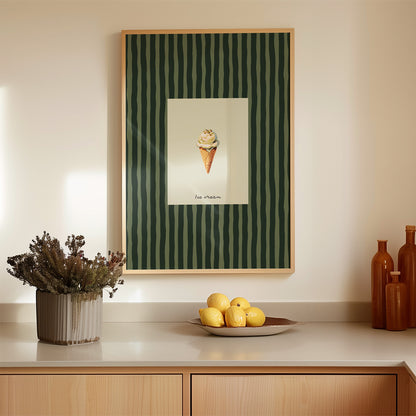 Minimal Ice Cream Dessert Print Kitchen Wall Art