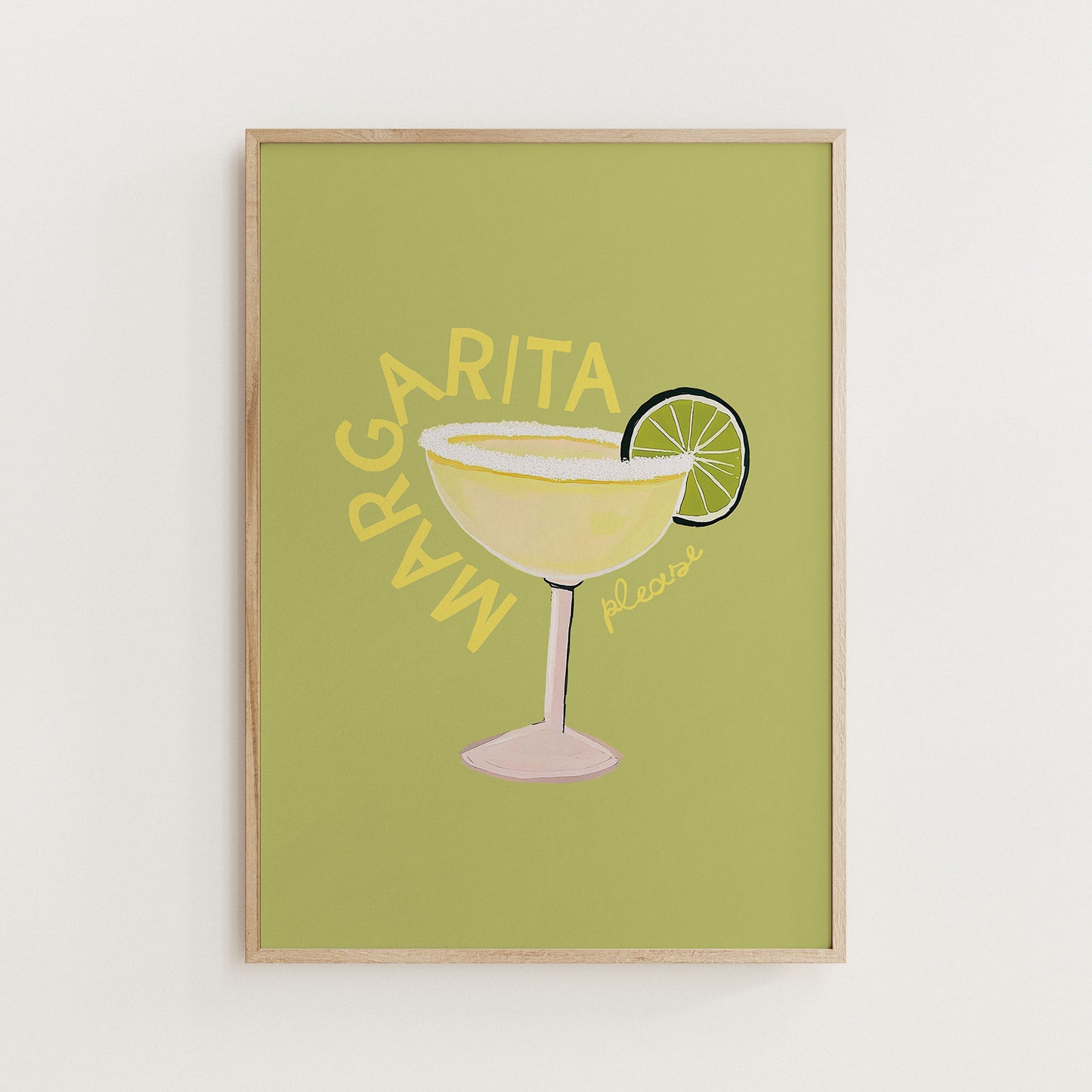 margarita cocktail print illustrated
