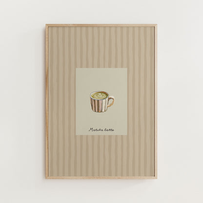 Matcha Latte Print Kitchen Wall Art
