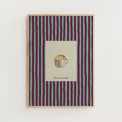 Matcha Latte Print Kitchen Wall Art