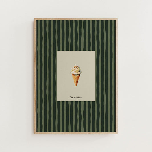 Minimal Ice Cream Dessert Print Kitchen Wall Art - Alfresco Prints
