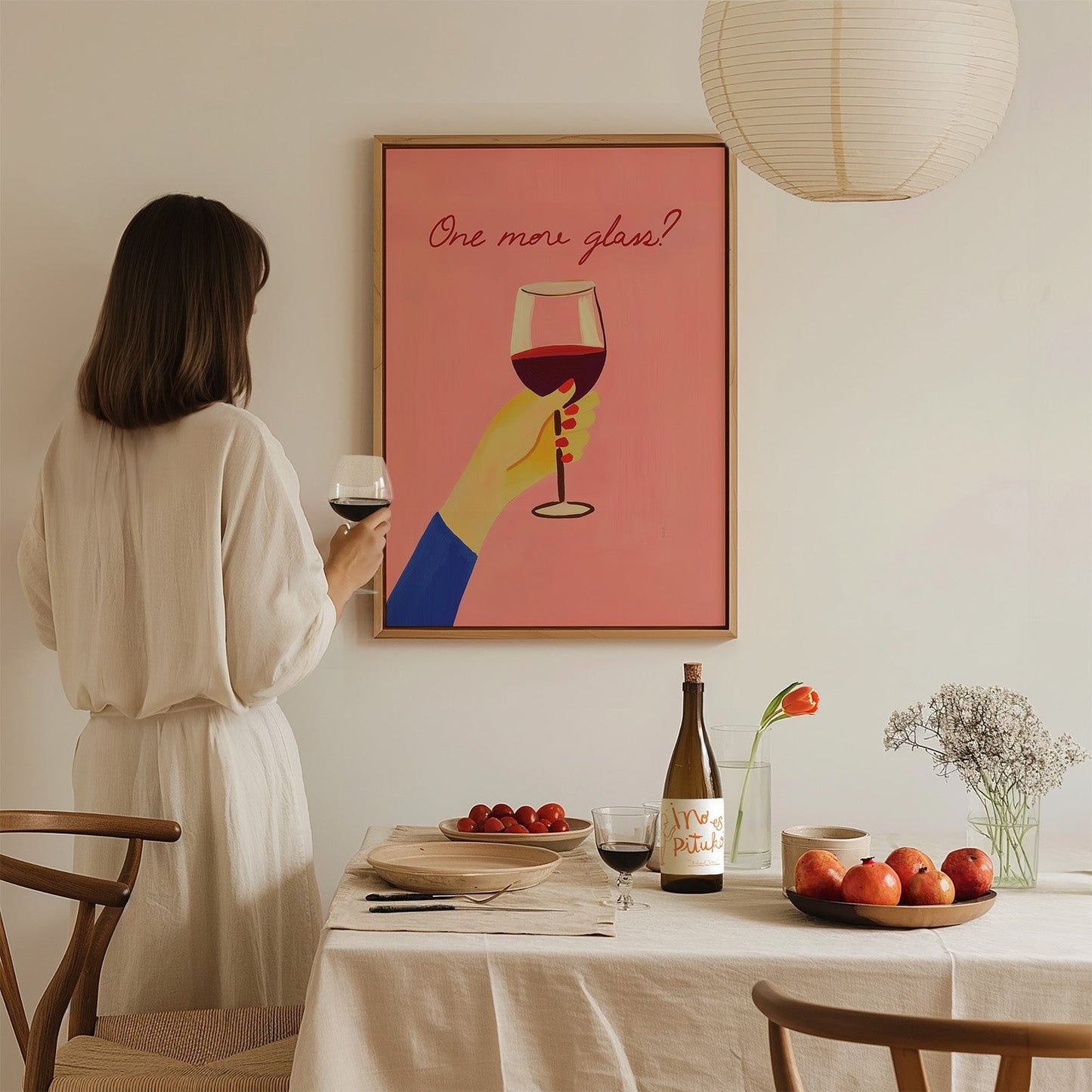 One More Glass? Wine Print - Alfresco Prints