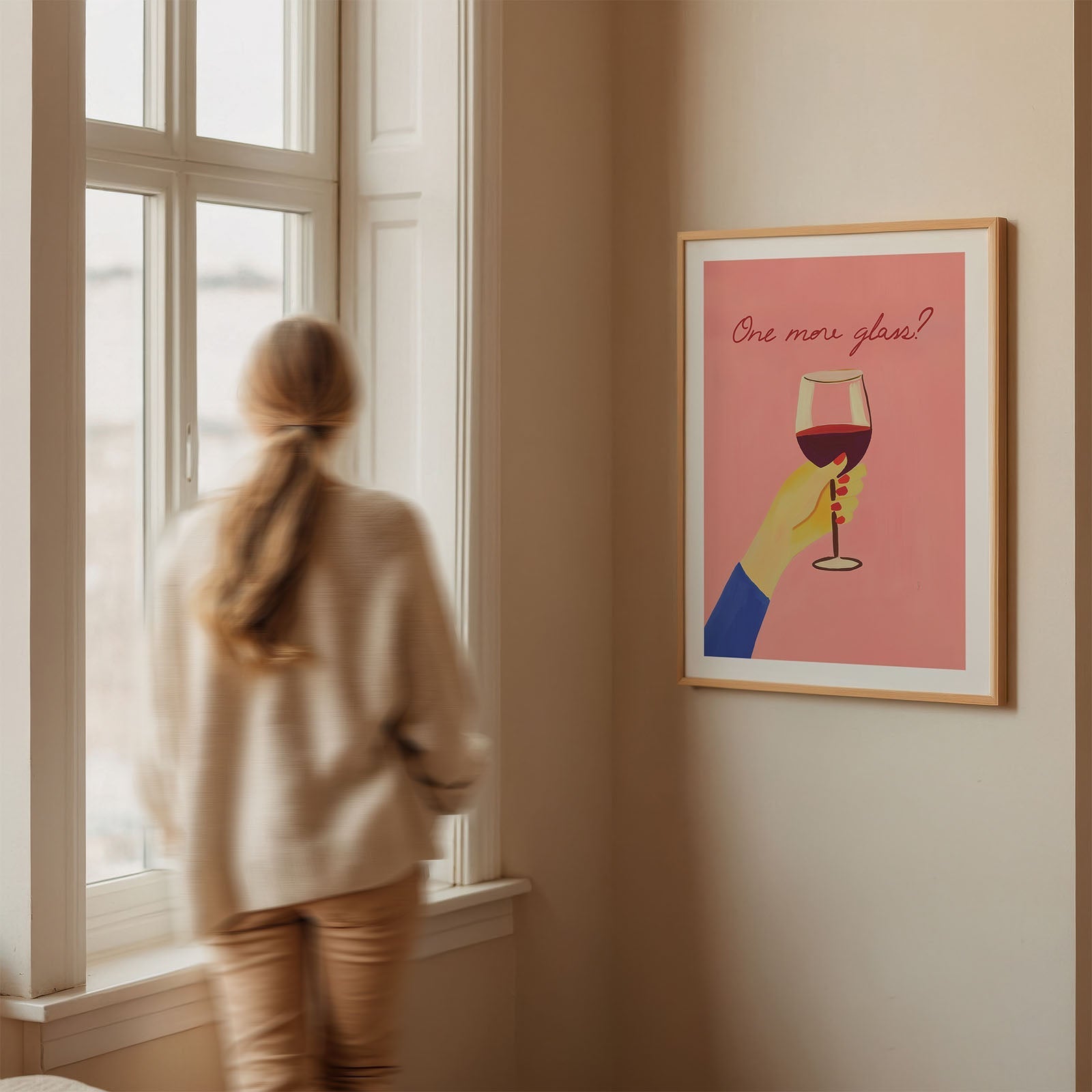 One More Glass? Wine Print - Alfresco Prints