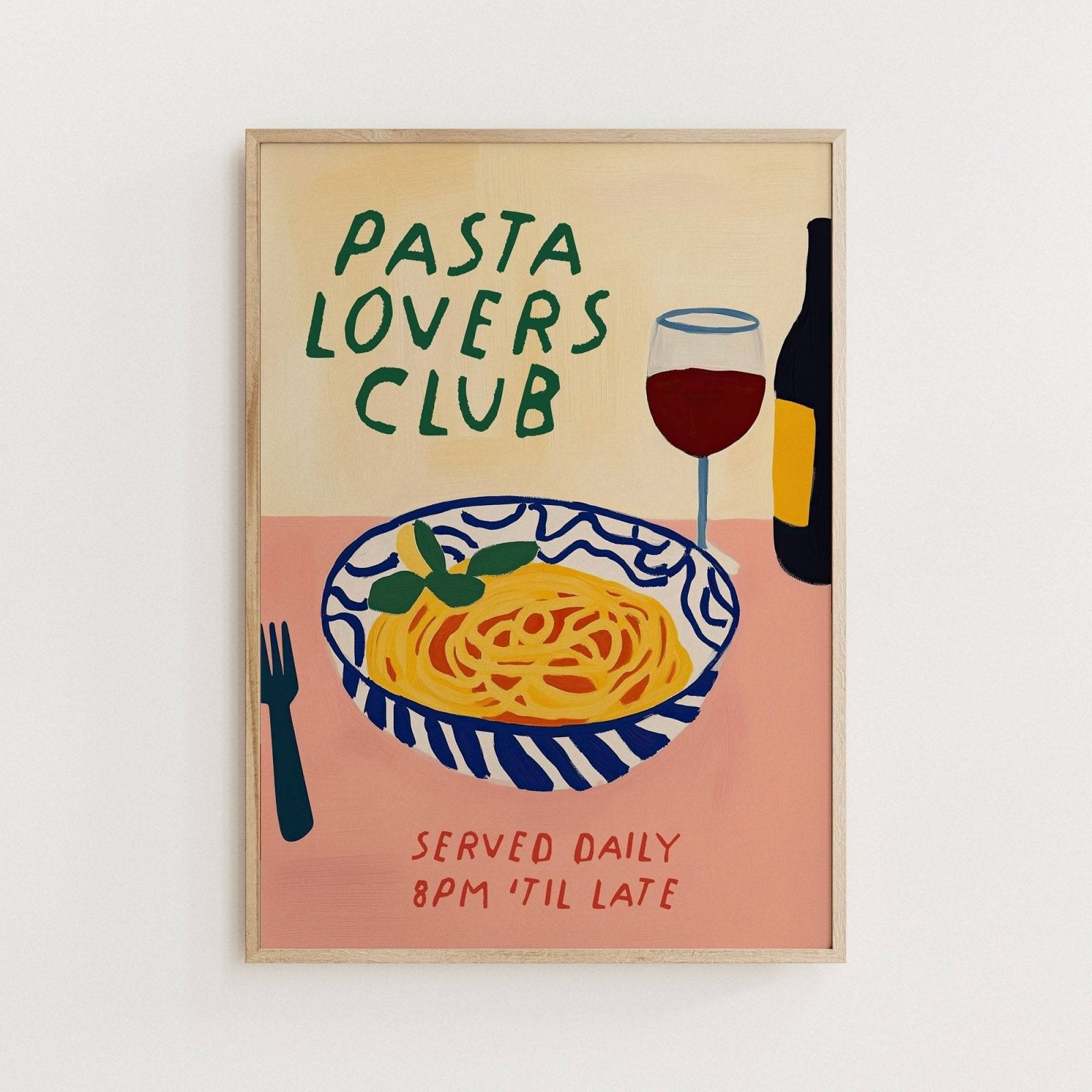 Pasta Lovers Club Art Print - Alfresco Prints
