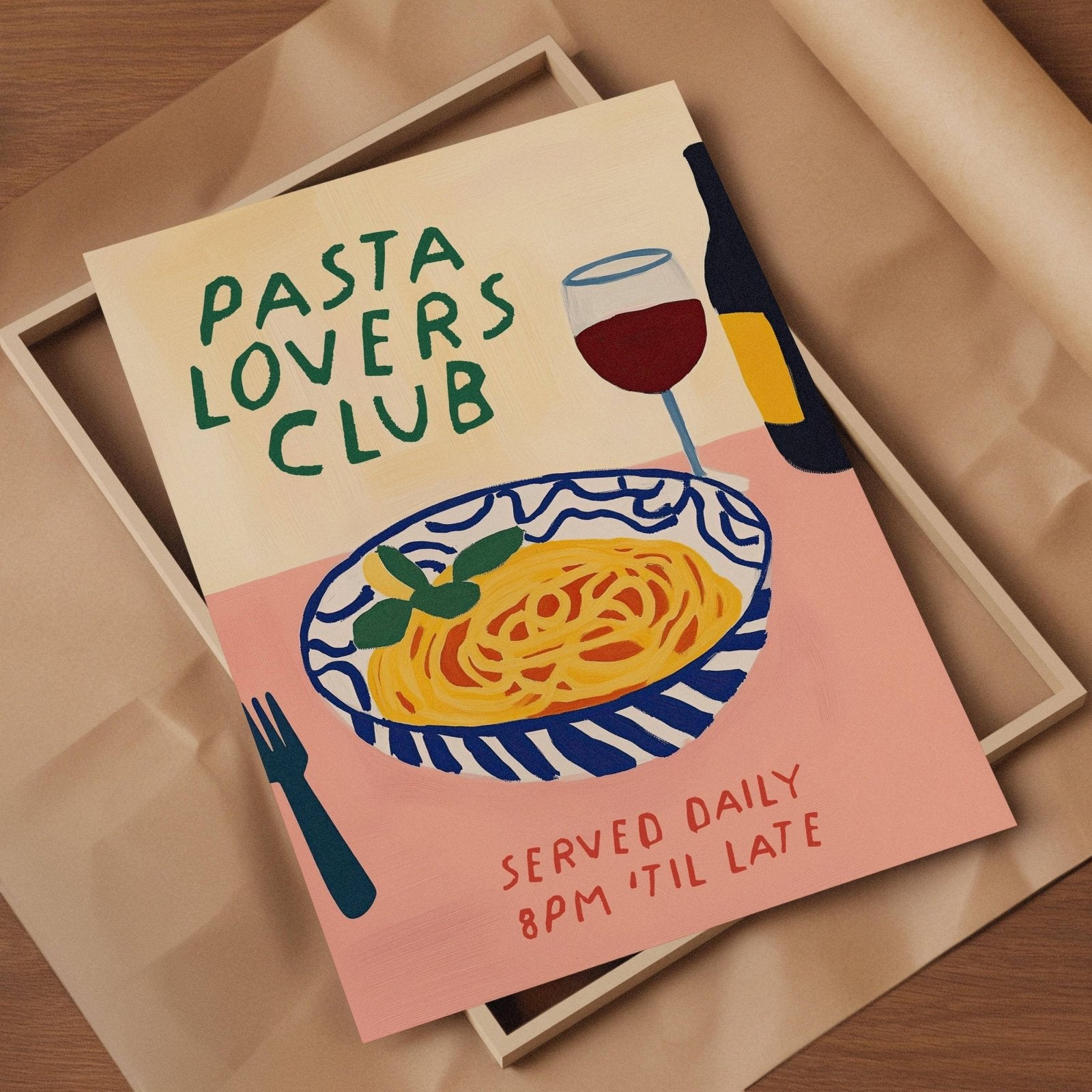 Pasta Lovers Club Art Print - Alfresco Prints