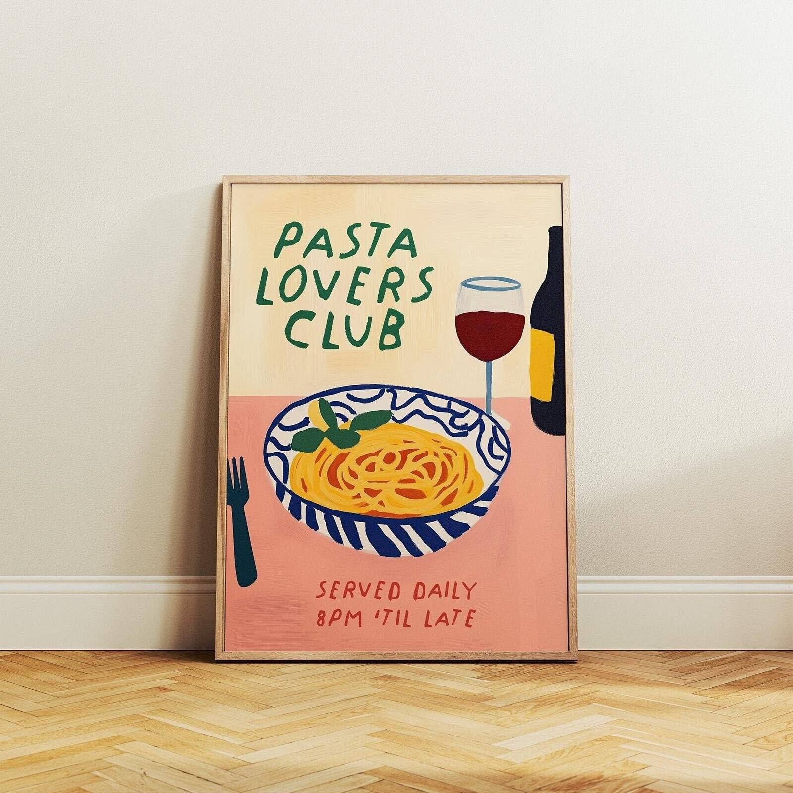 Pasta Lovers Club Art Print - Alfresco Prints