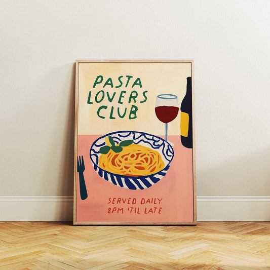 Pasta Lovers Club Art Print - Alfresco Prints