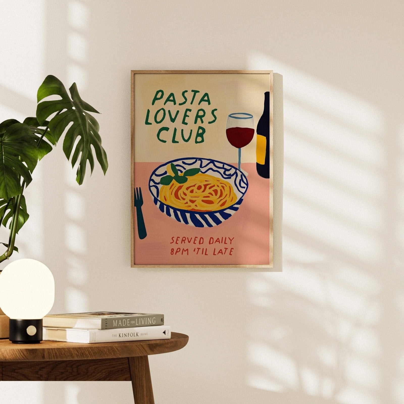Pasta Lovers Club Art Print - Alfresco Prints