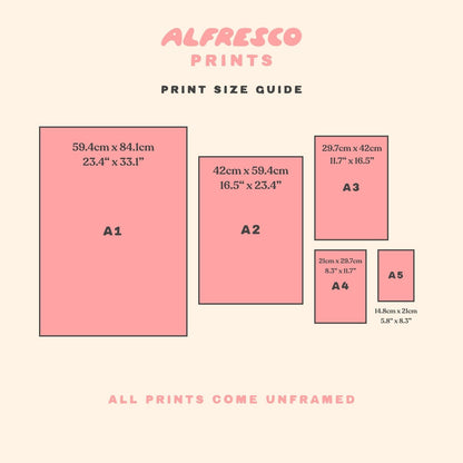 Pastry Motivated Illustrated Print - Alfresco Prints