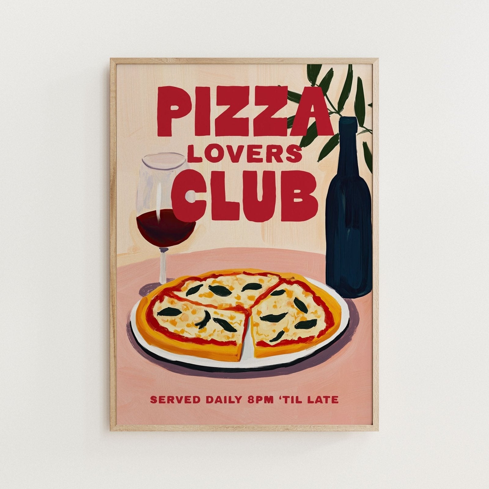 Pizza lovers Club Illustrated Print - Alfresco Prints