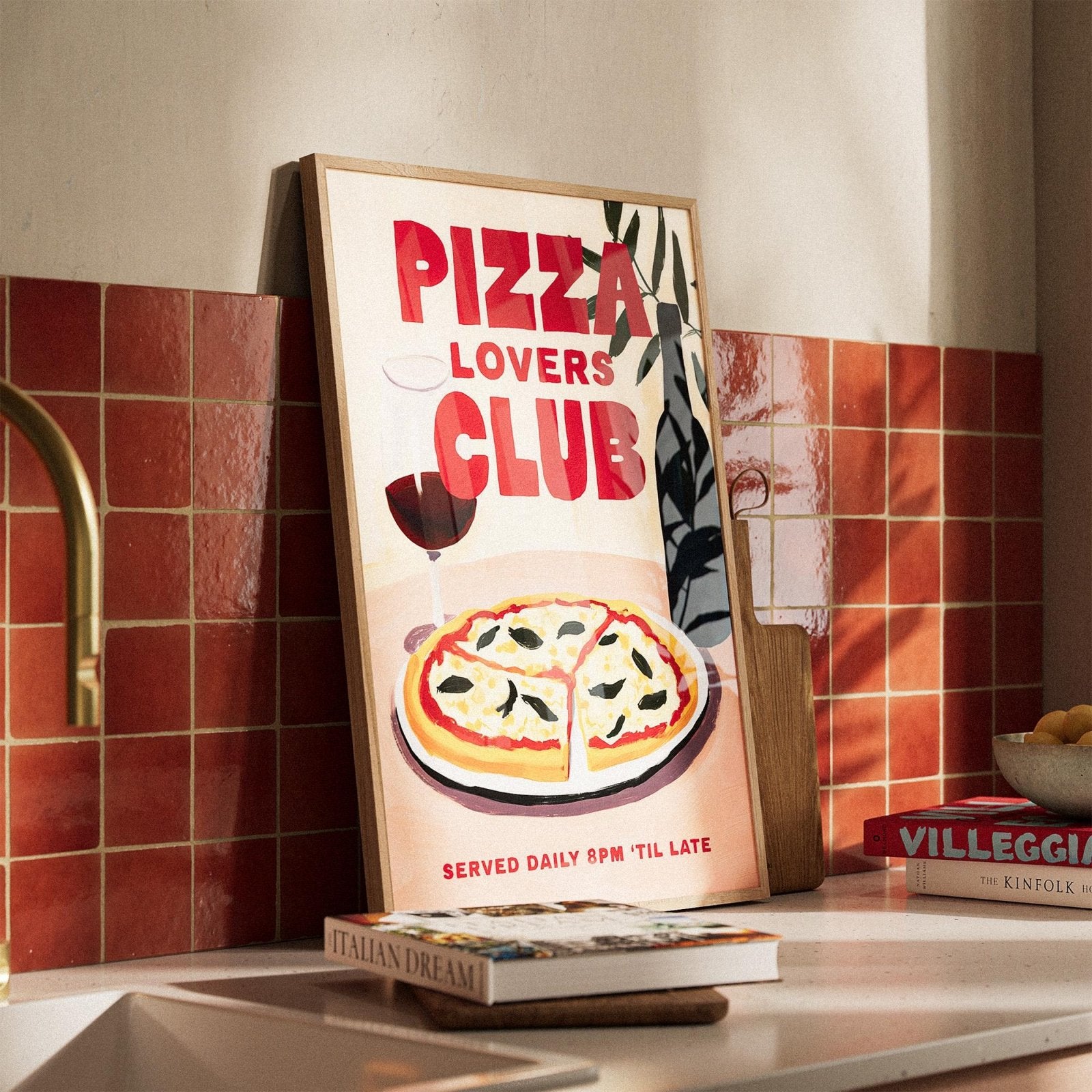 Pizza lovers Club Illustrated Print - Alfresco Prints