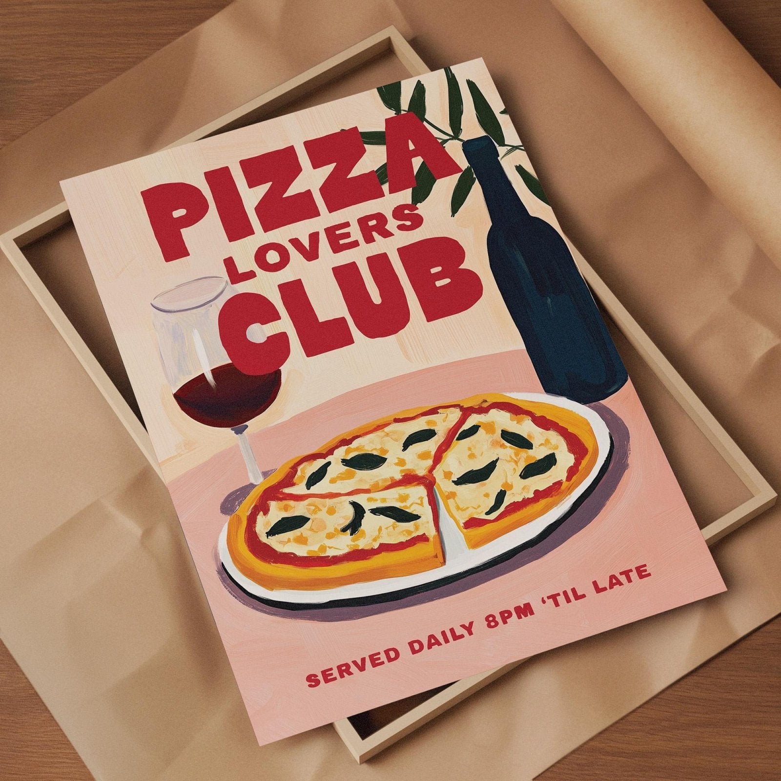 Pizza lovers Club Illustrated Print - Alfresco Prints
