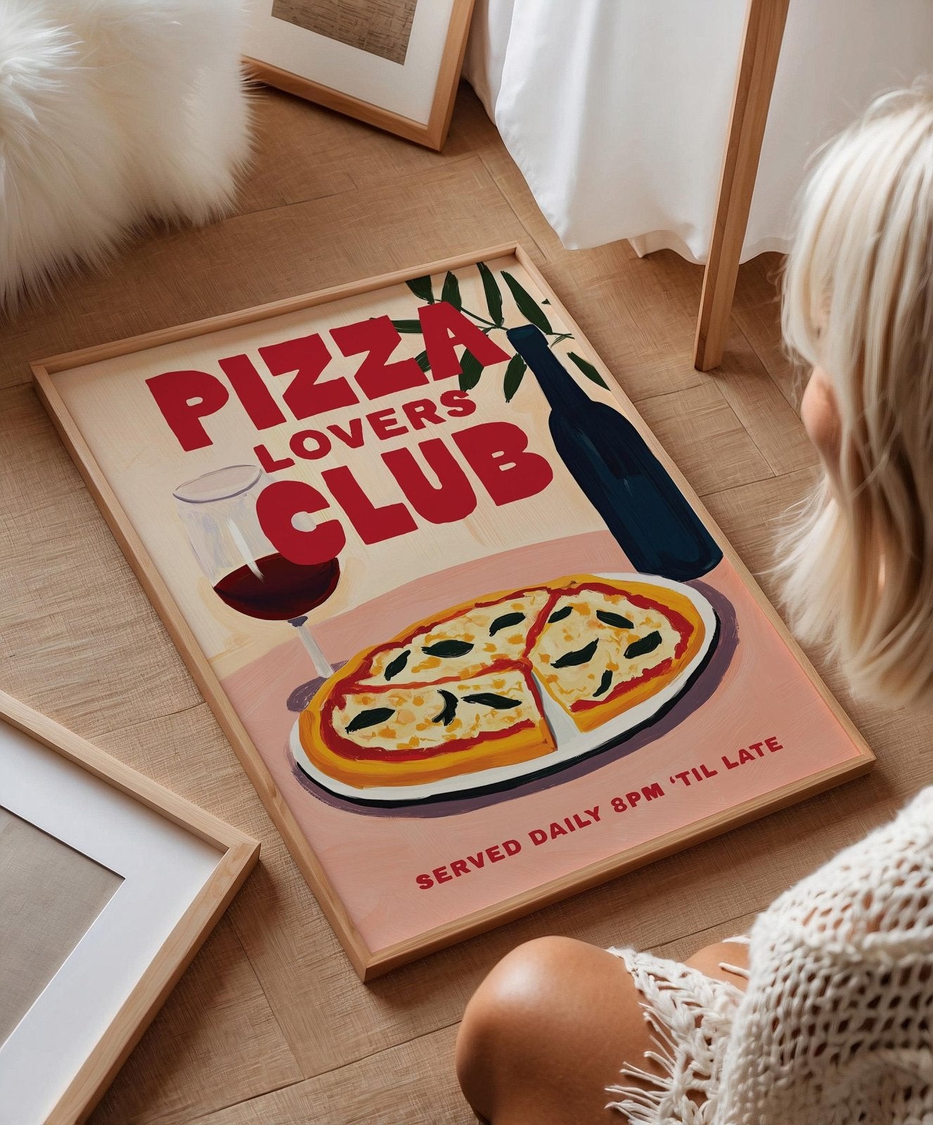 Pizza lovers Club Illustrated Print - Alfresco Prints