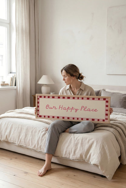 Our Happy Place Print Wide Wall Art