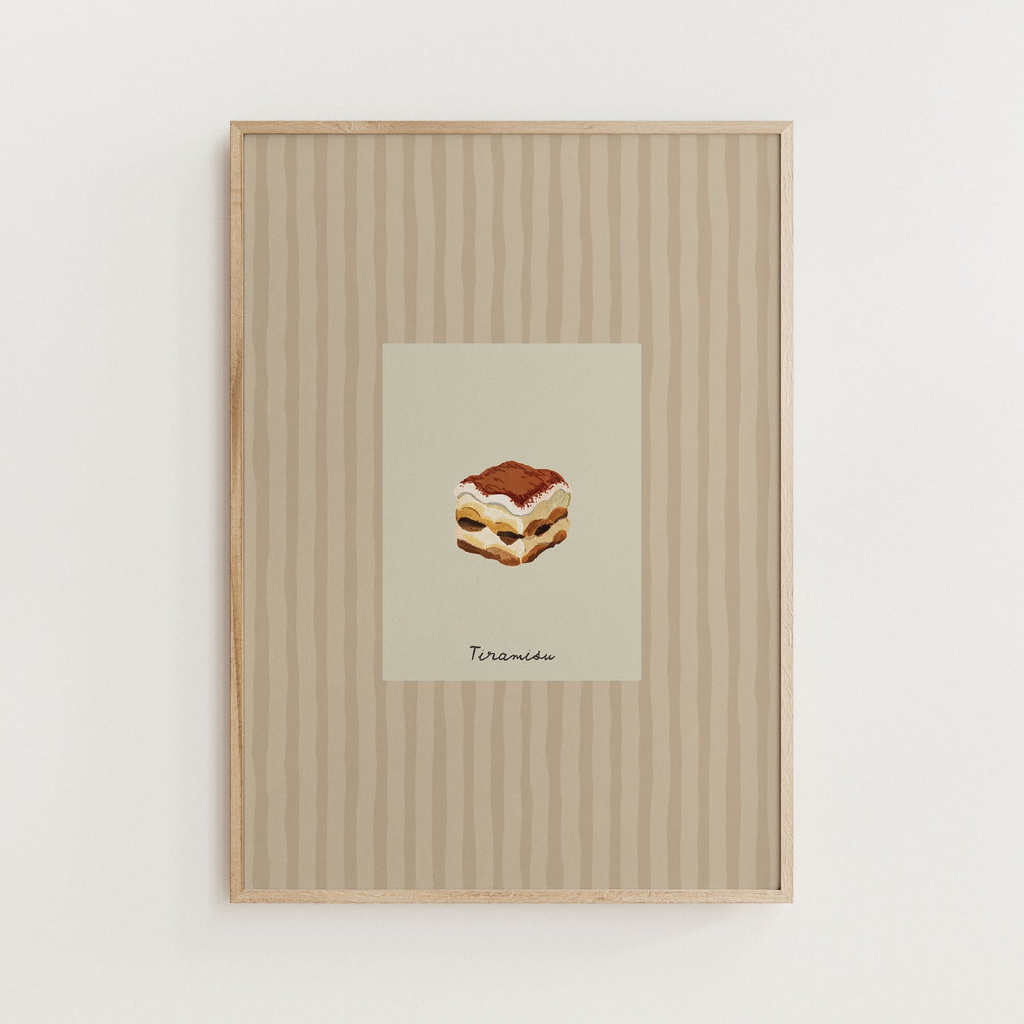 Minimal Tiramisu Dessert Print Kitchen Wall Art
