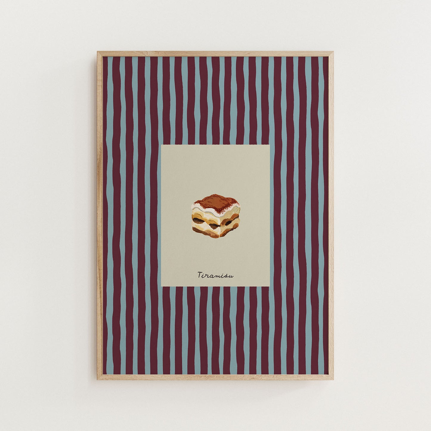 Minimal Tiramisu Dessert Print Kitchen Wall Art