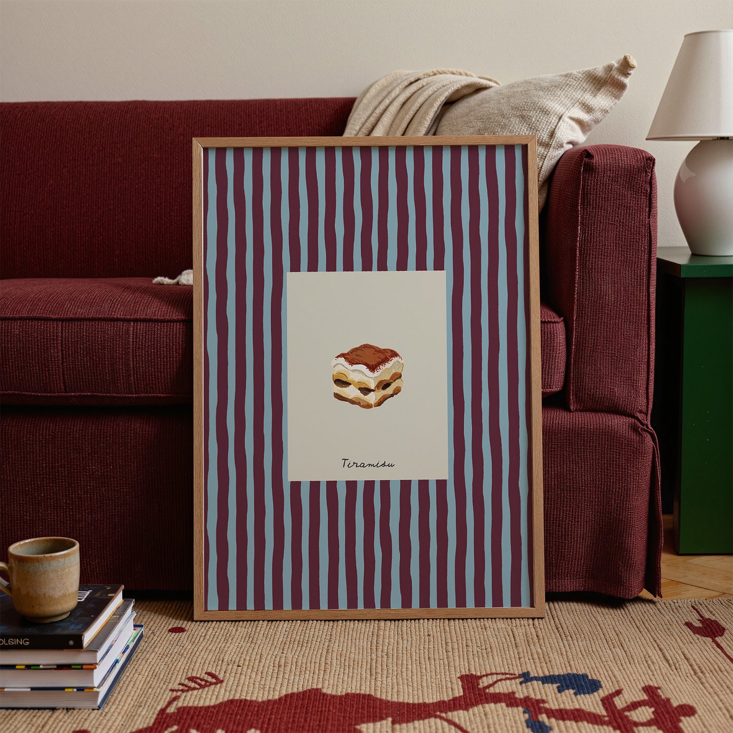 Minimal Tiramisu Dessert Print Kitchen Wall Art